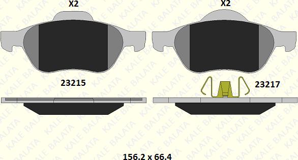 KALE 23215 183 15 - Гальмівні колодки, дискові гальма autozip.com.ua