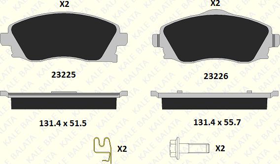 KALE 23225 170 15 - Гальмівні колодки, дискові гальма autozip.com.ua