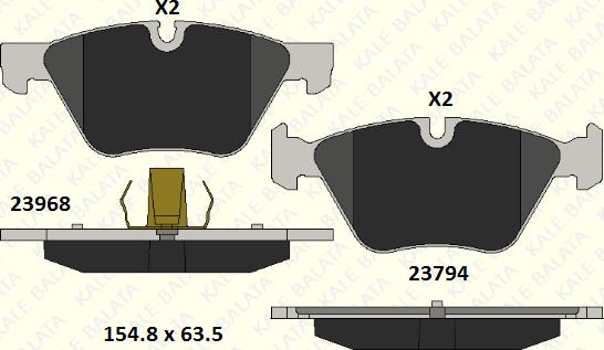 KALE 23794 203 05 - Гальмівні колодки, дискові гальма autozip.com.ua