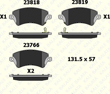 KALE 23766 178 05 - Гальмівні колодки, дискові гальма autozip.com.ua