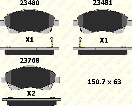 KALE 23768 192 05 - Гальмівні колодки, дискові гальма autozip.com.ua