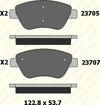 KALE 23705 176 05 - Гальмівні колодки, дискові гальма autozip.com.ua