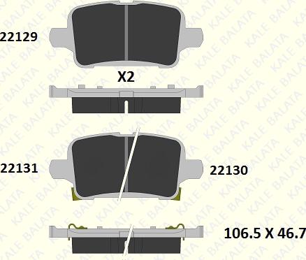 KALE 22129 171 05 - Гальмівні колодки, дискові гальма autozip.com.ua