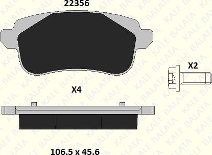 KALE 22356 159 14 - Гальмівні колодки, дискові гальма autozip.com.ua