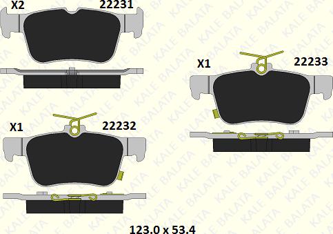 KALE 22231 159 05 - Гальмівні колодки, дискові гальма autozip.com.ua