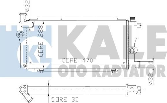 KALE OTO RADYATÖR 156800 - Радіатор, охолодження двигуна autozip.com.ua