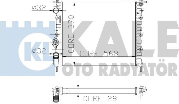 KALE OTO RADYATÖR 181400 - Радіатор, охолодження двигуна autozip.com.ua