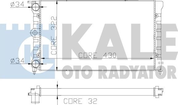 KALE OTO RADYATÖR 139500 - Радіатор, охолодження двигуна autozip.com.ua