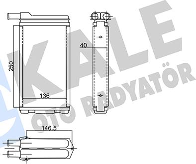 KALE OTO RADYATÖR 136400 - Теплообмінник, опалення салону autozip.com.ua