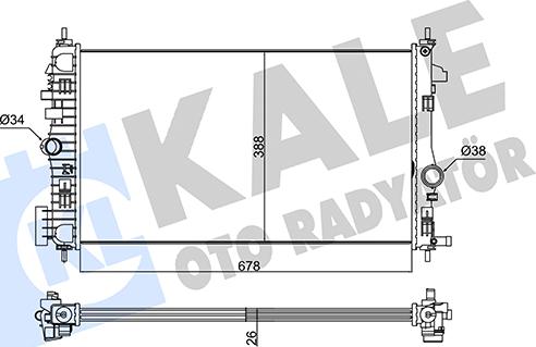 KALE OTO RADYATÖR 346180 - Радіатор, охолодження двигуна autozip.com.ua