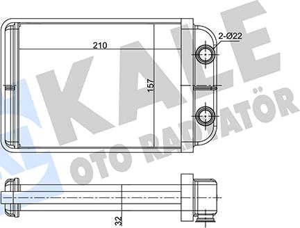 KALE OTO RADYATÖR 346350 - Теплообмінник, опалення салону autozip.com.ua