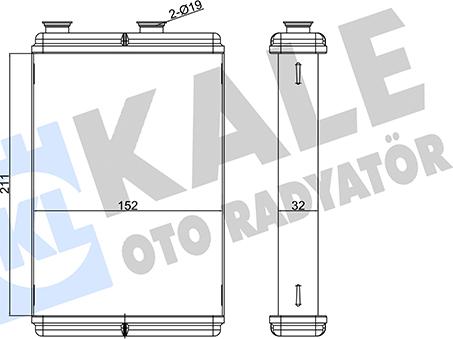 KALE OTO RADYATÖR 346365 - Теплообмінник, опалення салону autozip.com.ua