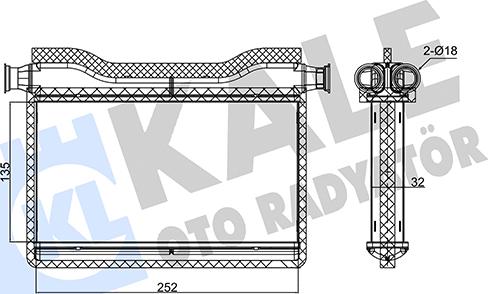 KALE OTO RADYATÖR 346750 - Теплообмінник, опалення салону autozip.com.ua