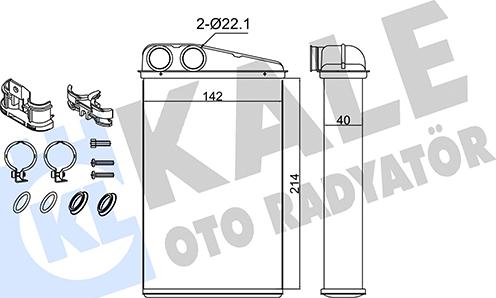 KALE OTO RADYATÖR 346710 - Теплообмінник, опалення салону autozip.com.ua