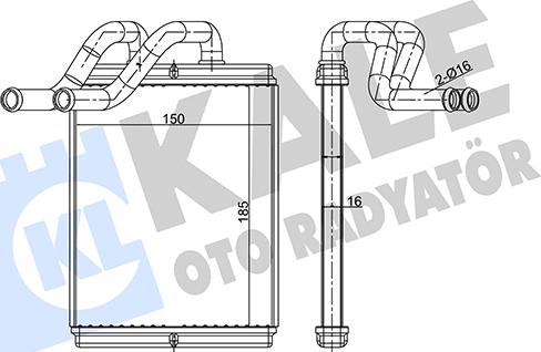 KALE OTO RADYATÖR 346780 - Теплообмінник, опалення салону autozip.com.ua