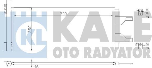 KALE OTO RADYATÖR 343085 - Конденсатор, кондиціонер autozip.com.ua