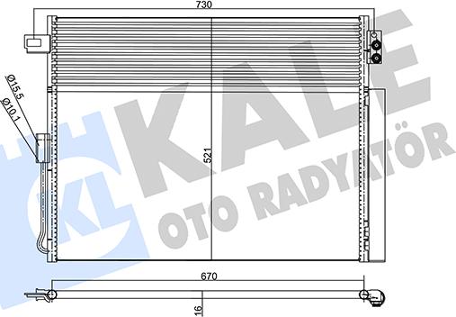 KALE OTO RADYATÖR 343185 - Конденсатор, кондиціонер autozip.com.ua