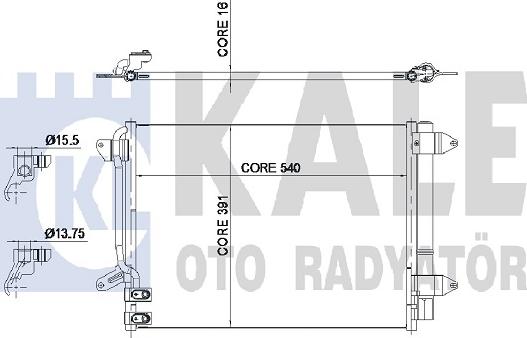 KALE OTO RADYATÖR 343285 - Конденсатор, кондиціонер autozip.com.ua