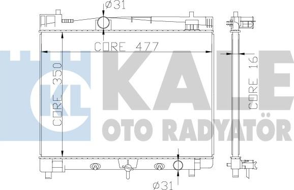 KALE OTO RADYATÖR 342210 - Радіатор, охолодження двигуна autozip.com.ua