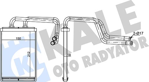 KALE OTO RADYATÖR 347140 - Теплообмінник, опалення салону autozip.com.ua