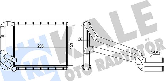 KALE OTO RADYATÖR 347350 - Теплообмінник, опалення салону autozip.com.ua