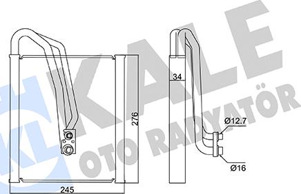 KALE OTO RADYATÖR 359855 - Випарник, кондиціонер autozip.com.ua