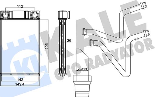KALE OTO RADYATÖR 355930 - Теплообмінник, опалення салону autozip.com.ua