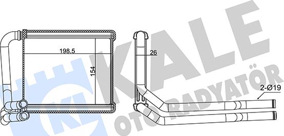 KALE OTO RADYATÖR 355080 - Теплообмінник, опалення салону autozip.com.ua