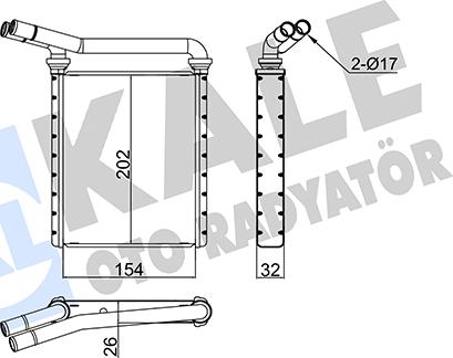 KALE OTO RADYATÖR 355115 - Теплообмінник, опалення салону autozip.com.ua