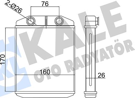 KALE OTO RADYATÖR 355110 - Теплообмінник, опалення салону autozip.com.ua