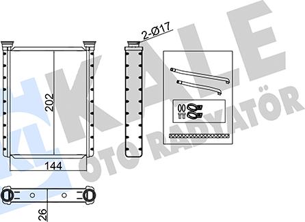 KALE OTO RADYATÖR 355120 - Теплообмінник, опалення салону autozip.com.ua