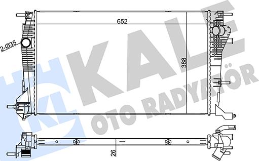 KALE OTO RADYATÖR 355840 - Радіатор, охолодження двигуна autozip.com.ua