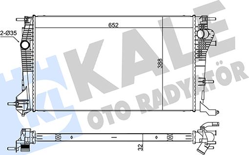 KALE OTO RADYATÖR 355835 - Радіатор, охолодження двигуна autozip.com.ua