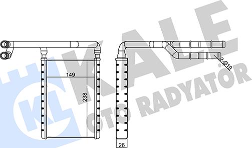 KALE OTO RADYATÖR 355205 - Теплообмінник, опалення салону autozip.com.ua