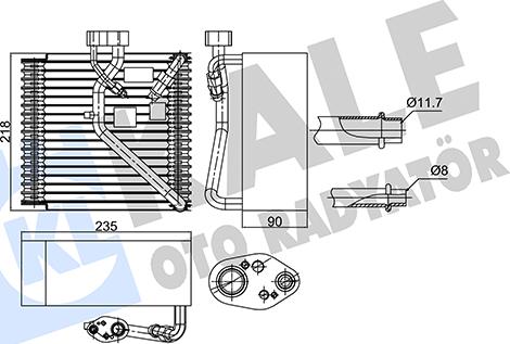 KALE OTO RADYATÖR 350025 - Випарник, кондиціонер autozip.com.ua