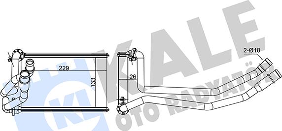 KALE OTO RADYATÖR 351685 - Теплообмінник, опалення салону autozip.com.ua