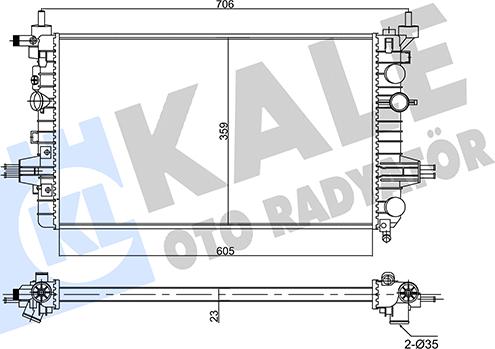 KALE OTO RADYATÖR 357020 - Радіатор, охолодження двигуна autozip.com.ua