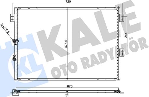 KALE OTO RADYATÖR 357835 - Конденсатор, кондиціонер autozip.com.ua