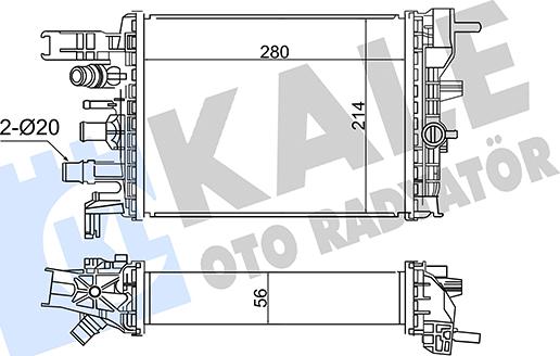 KALE OTO RADYATÖR 357295 - Низькотемпературний охолоджувач, інтеркулер autozip.com.ua