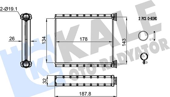 KALE OTO RADYATÖR 357290 - Теплообмінник, опалення салону autozip.com.ua