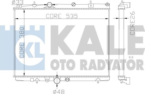 KALE OTO RADYATÖR 364500 - Радіатор, охолодження двигуна autozip.com.ua