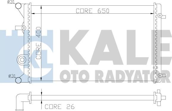 KALE OTO RADYATÖR 366400 - Радіатор, охолодження двигуна autozip.com.ua