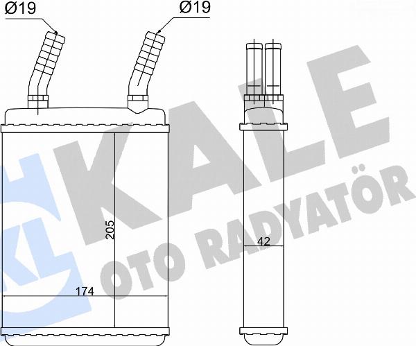 KALE OTO RADYATÖR 360880 - Теплообмінник, опалення салону autozip.com.ua