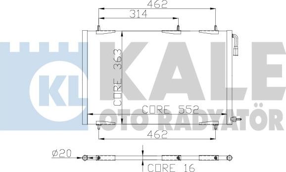 KALE OTO RADYATÖR 300100 - Конденсатор, кондиціонер autozip.com.ua