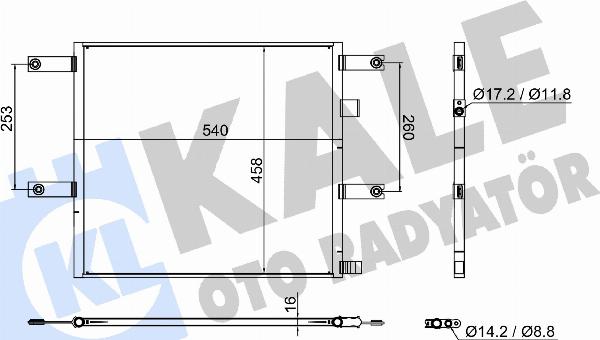 KALE OTO RADYATÖR 382705 - Конденсатор, кондиціонер autozip.com.ua