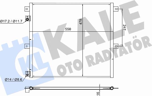 KALE OTO RADYATÖR 382715 - Конденсатор, кондиціонер autozip.com.ua