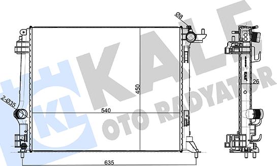 KALE OTO RADYATÖR 333900 - Радіатор, охолодження двигуна autozip.com.ua