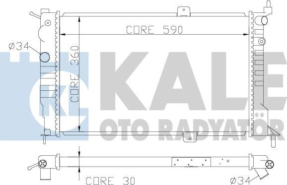 KALE OTO RADYATÖR 371 000 - Радіатор, охолодження двигуна autozip.com.ua