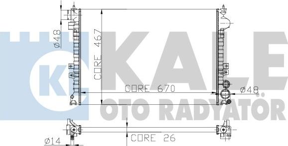 KALE OTO RADYATÖR 242600 - Радіатор, охолодження двигуна autozip.com.ua