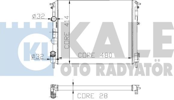 KALE OTO RADYATÖR 205600 - Радіатор, охолодження двигуна autozip.com.ua